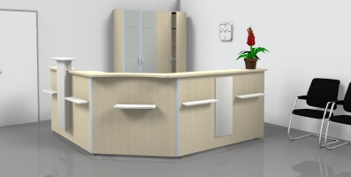 Empfangstheke System Solid - aus Holz