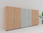 Preview: Büro Schrankwand MA1 3-teilig 240 cm breit 110,4 cm hoch Buche
