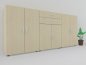 Preview: Büroschrankwand 240 cm breit 110,4 cm hoch MA5 Ahorn