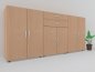 Preview: Büroschrankwand 240 cm breit 110,4 cm hoch MA5 Buche