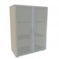 Preview: Aktenschrank Mega 3 OH mit Glastüren Ahorn