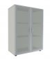 Preview: Aktenschrank Mega 3 OH mit Glastüren Weiss