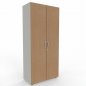 Preview: Aktenschrank Mega 80x42x180,8 cm Weiß-Buche geschlossen
