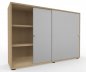 Preview: Schiebetürenschrank Master 160 cm breit 3 Ordnerhöhen Korpus Ahron Türen Silber