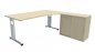 Preview: PC-Schreibtisch rechts Anstellschrank Ahorn