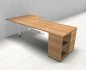 Preview: Schreibtisch mit Anstellcontainer Nussbaum