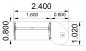 Preview: Beraterschreibtisch Berlin 240 cm breit Stellfläche