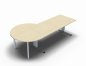 Preview: Schreibtisch 180 cm mit Berateransatz links Ahorn