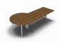 Preview: Schreibtisch 180 cm mit Berateransatz links Nussbaum