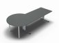 Preview: Schreibtisch 180 cm mit Berateransatz links Onyx-Grau