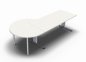 Preview: Schreibtisch 180 cm mit Berateransatz links Weiss