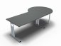 Preview: Schreibtisch 160 cm mit Berateransatz rechts Onyx-Grau