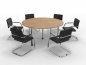 Preview: Konferenztisch K16 rund 160 cm mit 6 Stühlen Tischplatten Eiche