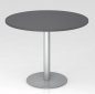 Preview: Besprechungstisch rund 100 cm Säule silber Tischplatte Grafit