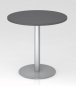 Preview: Besprechungstisch rund 80 cm Säule silber Tischplatte Grafit
