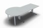 Preview: Schreibtisch 160 cm mit Berateransatz links Lichtgrau