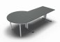 Preview: Schreibtisch 160 cm mit Berateransatz links Onyx-Grau