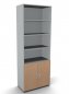 Preview: Kombischrank Mega 6 OH 80 cm Türen 2 OH Lichtgrau Buche