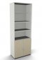 Preview: Kombischrank Mega 6 OH 80 cm Türen 2 OH Weiss Ahorn