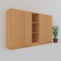 Preview: Büro Schrankwand MS14 3teilig Breite 200,6 cm Dekor Korpus und Türen Buche