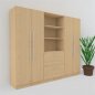 Preview: Büro Schrankwand Multi 10 240 cm breit zwei Büroschranke und ein Regal mit Hängeregisterauschzug Dekor Ahorn