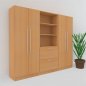 Preview: Büro Schrankwand Multi 10 240 cm breit zwei Büroschranke und ein Regal mit Hängeregisterauschzug Dekor Buche