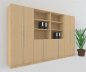 Preview: Büroschrankwand MS12 Breite 320 cm Höhe 200,4 cm Dekor Ahorn