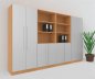 Preview: Büroschrankwand MS12 Breite 320 cm Höhe 200,4 cm Dekor Buche-Silber