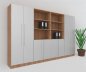 Preview: Büroschrankwand MS12 Breite 320 cm Höhe 200,4 cm Dekor Nussbaum-Silber