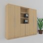 Preview: Büro Schrankwand MS5 240 cm breit 200,4 cm hoch Dekor Ahorn