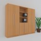 Preview: Büro Schrankwand MS5 240 cm breit 200,4 cm hoch Dekor Buche