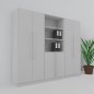 Preview: Büro Schrankwand MS5 240 cm breit 200,4 cm hoch Dekor Lichtgrau
