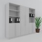 Preview: Büro Schrankwand MS6 Breite 240 cm Höhe 200,6 cm Dekor Lichtgrau
