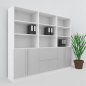 Preview: Büro Schrankwand MS8 Breite 240 cm Höhe 200,4 cm 2 Schränke und ein Regal mit Hängeregister Dekor Weiß-Silber