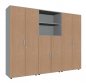 Preview: Schrankreihe 240 cm breit Mega 3021 Lichtgrau Buche