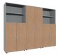 Preview: Büro Schrankwand 3119 Mega Lichtgrau Buche