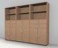 Preview: Büroschrankwand 3529 Mega 240 cm breit  Buche