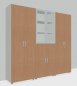 Preview: Büro-Schrankwand 8698 Weiss-Buche