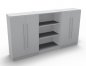 Preview: Büro Schrankwand Multi 1 240 cm breit Lichtgrau