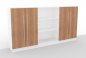 Preview: Büro Schrankwand Multi 1 240 cm breit Weiß/Nussbaum