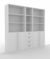 Preview: Büro Schrankwand Multi 2 200 cm breit Lichtgrau