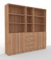 Preview: Büro Schrankwand Multi 2 200 cm breit Nussbaum