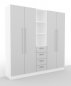 Preview: Büro Schrankwand Multi 3 200 cm breit Weiß/Silber