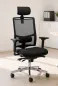 Preview: Bürodrehstuhl Premium mit Netrücken, Armlehnen und Kopfstütze