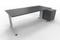 Preview: Büromöbelset MSR1 Schreibtisch mit Rollcontainer Onyx-Grau