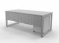 Preview: Büromöbel-Set RH1G Schreibtisch mit Sichtblende und Rollcontainer Gestell Silber Dekor Weiss