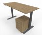 Preview: Büromöbel Set RMK1 Schreibtisch elektrisch mit Rollcontainer Gestell Grafit Tischplatte und Rollcontainer Asteiche