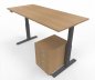 Preview: Büromöbel Set RMK1 Schreibtisch elektrisch mit Rollcontainer Gestell Grafit Tischplatte und Rollcontainer Eiche