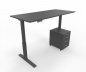 Preview: Büromöbel Set RMK1 Schreibtisch elektrisch mit Rollcontainer Gestell Grafit Tischplatte und Rollcontainer Grafit