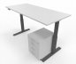 Preview: Büromöbel Set RMK1 Schreibtisch elektrisch mit Rollcontainer Gestell Grafit Tischplatte und Rollcontainer Weiß